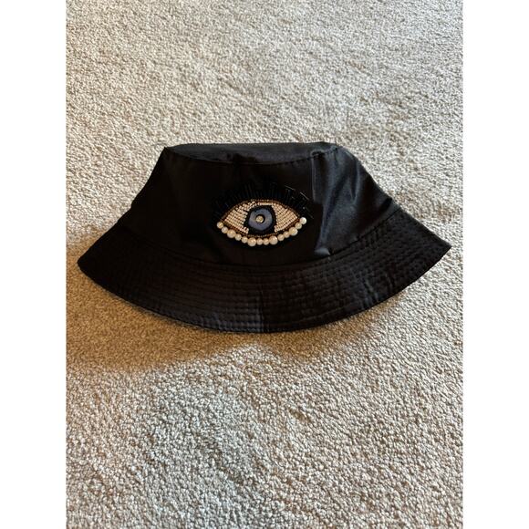 Evil Eye Bucket Hat Black Reversible Women's One Size - Picture 3 of 7